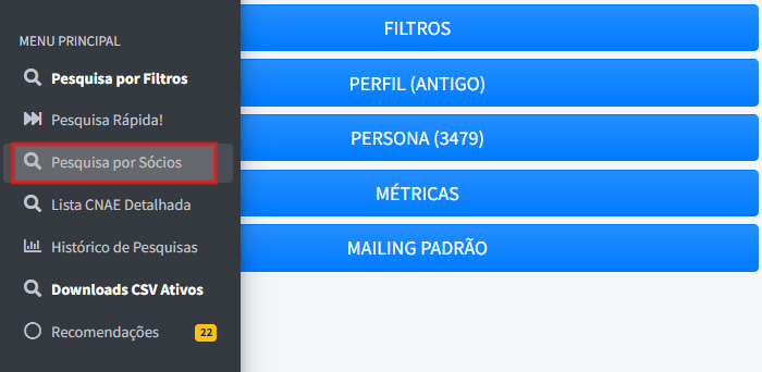 aba de pesquisa por sócios da plataforma EmpresAqui em destaque.